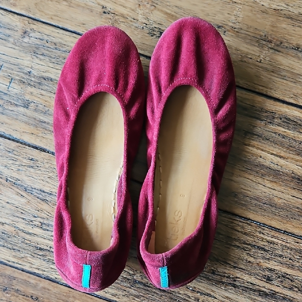 Tieks Burgundy Suede Flats Size 9